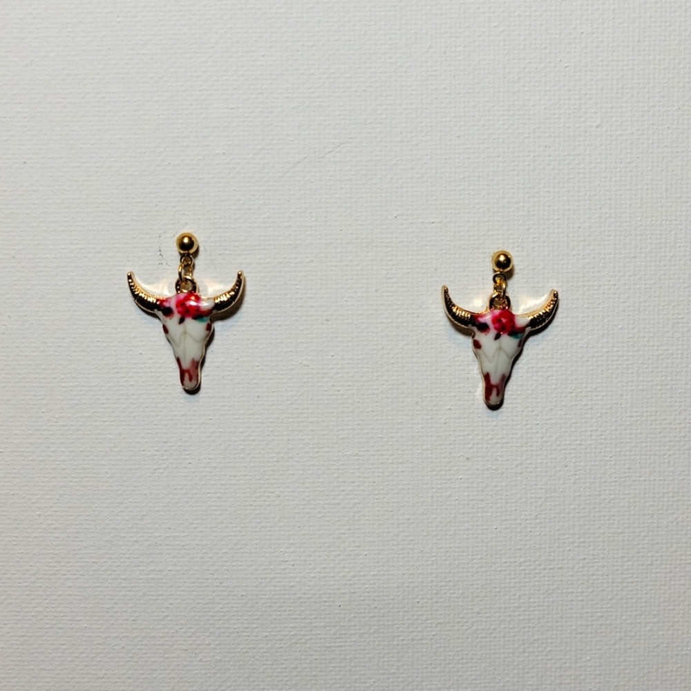 Boutique Rose Skull Earrings